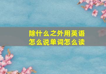 除什么之外用英语怎么说单词怎么读