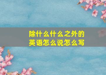 除什么什么之外的英语怎么说怎么写