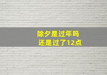 除夕是过年吗还是过了12点