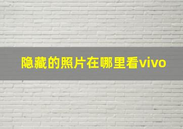 隐藏的照片在哪里看vivo