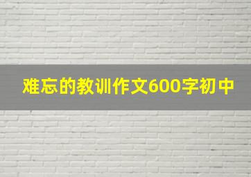 难忘的教训作文600字初中