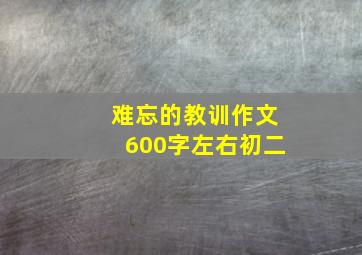 难忘的教训作文600字左右初二