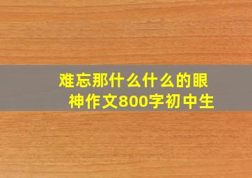 难忘那什么什么的眼神作文800字初中生