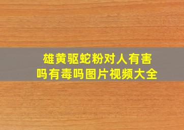 雄黄驱蛇粉对人有害吗有毒吗图片视频大全