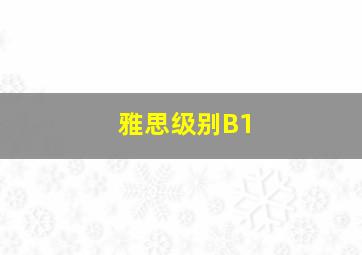 雅思级别B1