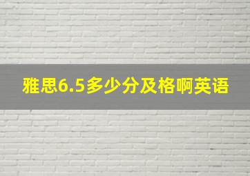 雅思6.5多少分及格啊英语