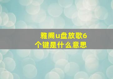 雅阁u盘放歌6个键是什么意思