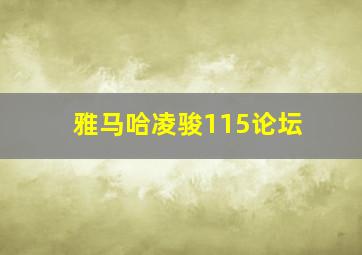 雅马哈凌骏115论坛