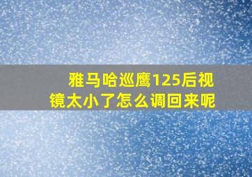 雅马哈巡鹰125后视镜太小了怎么调回来呢