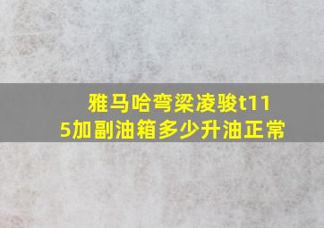 雅马哈弯梁凌骏t115加副油箱多少升油正常