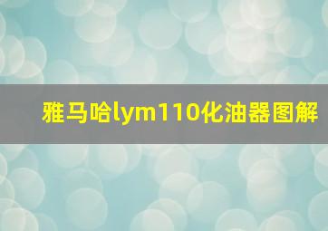 雅马哈lym110化油器图解