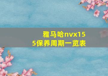 雅马哈nvx155保养周期一览表