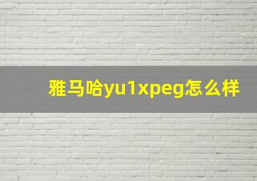 雅马哈yu1xpeg怎么样