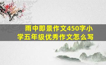 雨中即景作文450字小学五年级优秀作文怎么写