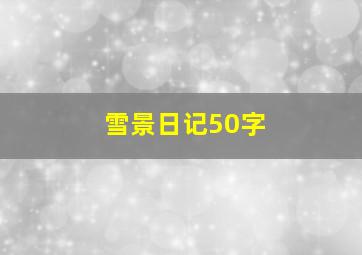 雪景日记50字