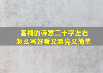 雪梅的诗意二十字左右怎么写好看又漂亮又简单