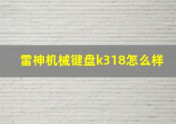 雷神机械键盘k318怎么样