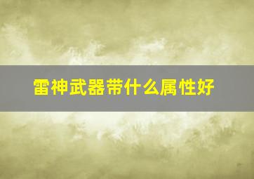 雷神武器带什么属性好