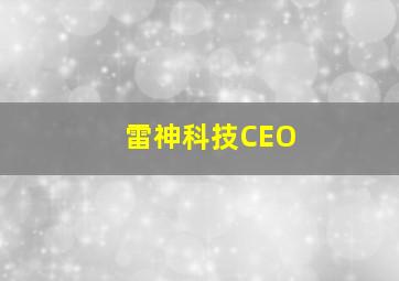 雷神科技CEO