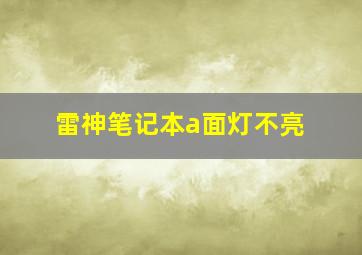 雷神笔记本a面灯不亮