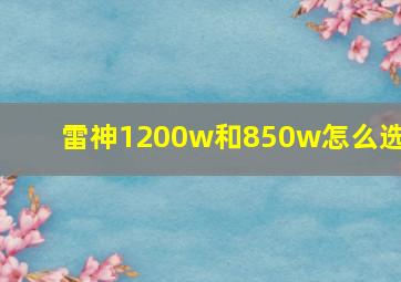 雷神1200w和850w怎么选?