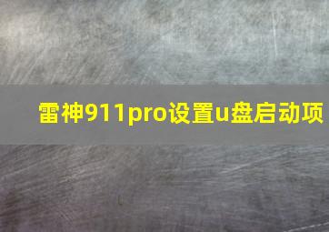 雷神911pro设置u盘启动项