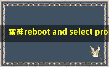 雷神reboot and select proper boot device