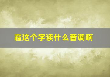 霾这个字读什么音调啊