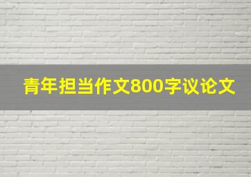 青年担当作文800字议论文