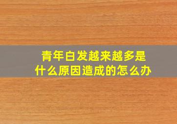 青年白发越来越多是什么原因造成的怎么办