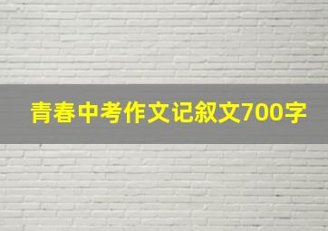 青春中考作文记叙文700字