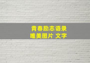 青春励志语录唯美图片 文字