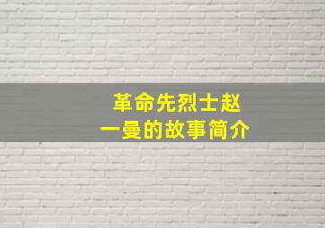 革命先烈士赵一曼的故事简介