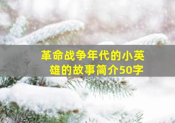 革命战争年代的小英雄的故事简介50字