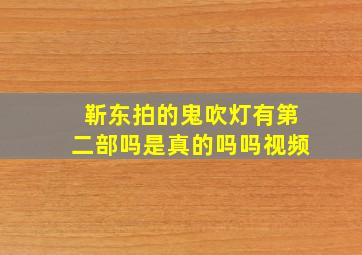 靳东拍的鬼吹灯有第二部吗是真的吗吗视频