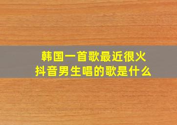 韩国一首歌最近很火抖音男生唱的歌是什么