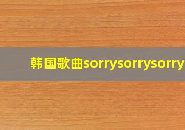 韩国歌曲sorrysorrysorry