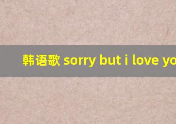 韩语歌 sorry but i love you