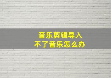 音乐剪辑导入不了音乐怎么办