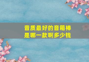 音质最好的音箱棒是哪一款啊多少钱