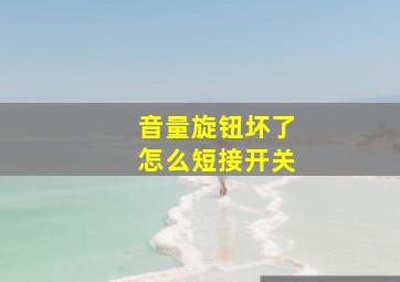 音量旋钮坏了怎么短接开关