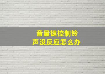 音量键控制铃声没反应怎么办