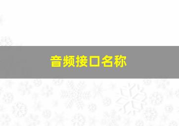 音频接口名称