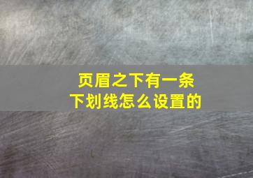 页眉之下有一条下划线怎么设置的