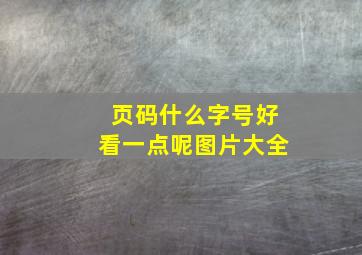 页码什么字号好看一点呢图片大全