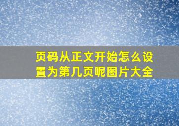 页码从正文开始怎么设置为第几页呢图片大全