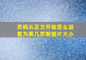 页码从正文开始怎么设置为第几页呢图片大小