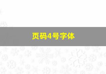 页码4号字体