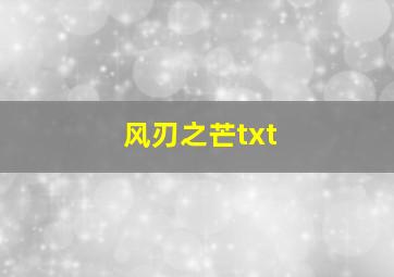 风刃之芒txt