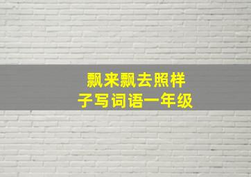 飘来飘去照样子写词语一年级